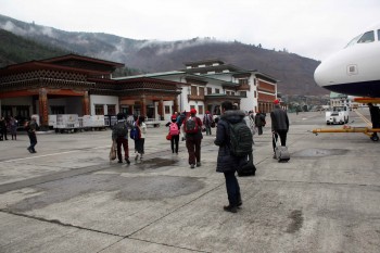 bp-1-paro-airport Arrival at Bhutan's main airport in Paro.