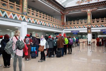 bp-1-paro-airport-immigration An airport officer at Paro.