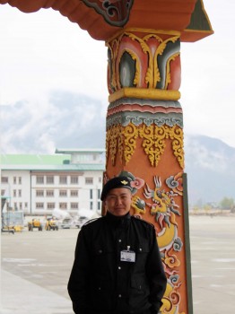 bp-1-paro-airport-officer An airport officer at Paro.